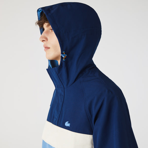 LACOSTE Hooded Colourblock Smock Pullover Anorak Jacket