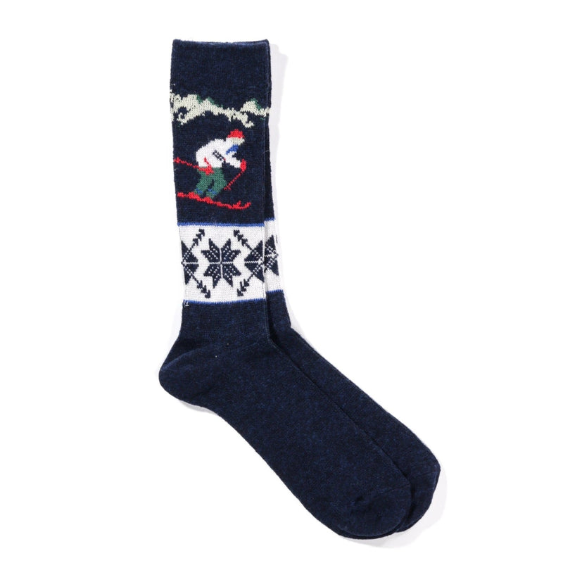 ANONYMOUS ISM Ski Jacquard Crew Sock Navy