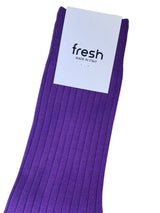 FRESH Cotton Mid-Calf Lenght Socks In Purple