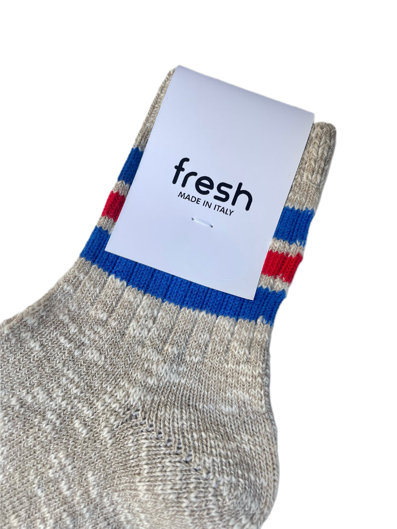FRESH College Low-Calf Lenght Socks in Sand Blue Red