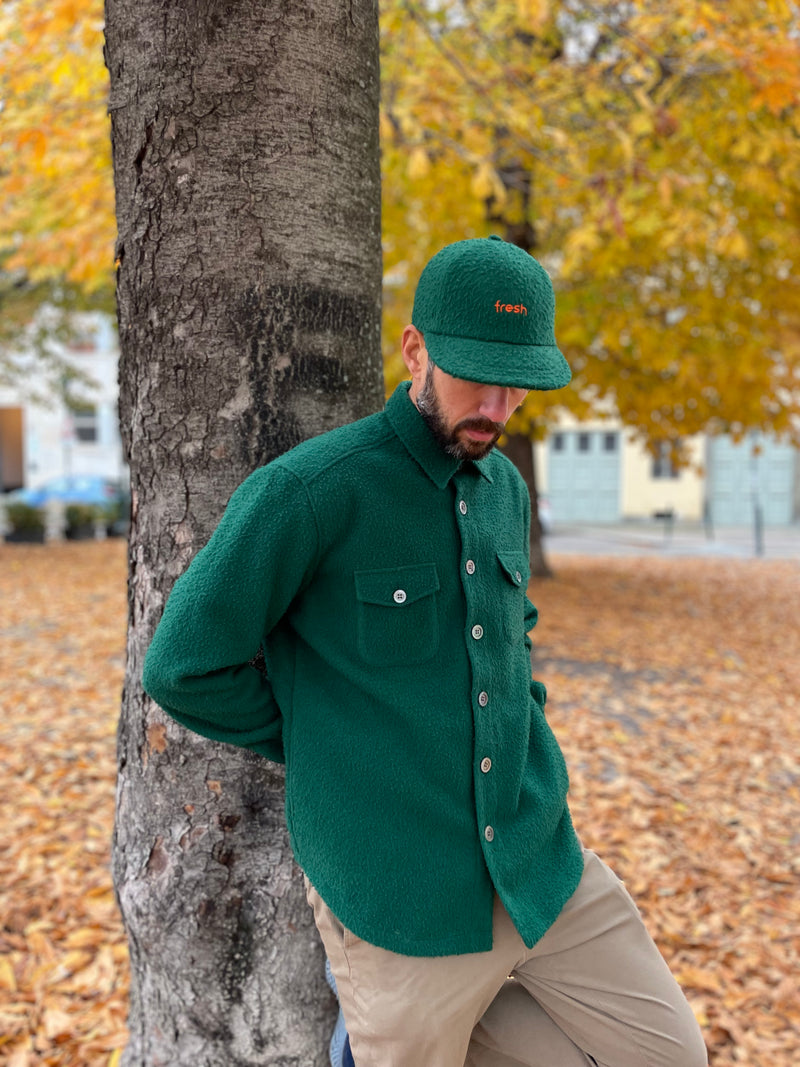 FRESH Casentino Wool Overshirt Green