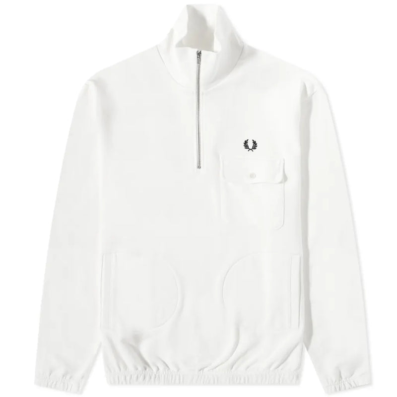 FRED PERRY Reissues Half-Zip Funnel Neck Sweatshirt Snow White