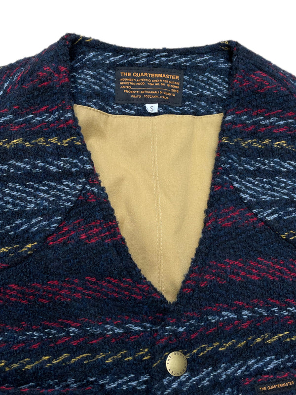 THE QUARTERMASTER Striped Wool Vest Blue