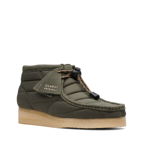 CLARKS Wallabee Boot Khaki Quilted