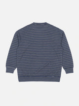 UNIVERSAL WORKS Oversized Sweatshirt Japanese Stripe Knit Blue
