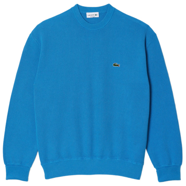 LACOSTE Crew Neck Cotton Sweater Blue