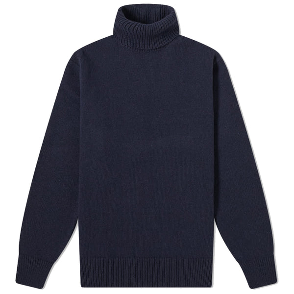 UNIVERSAL WORKS Recycled Wool Roll Neck Navy