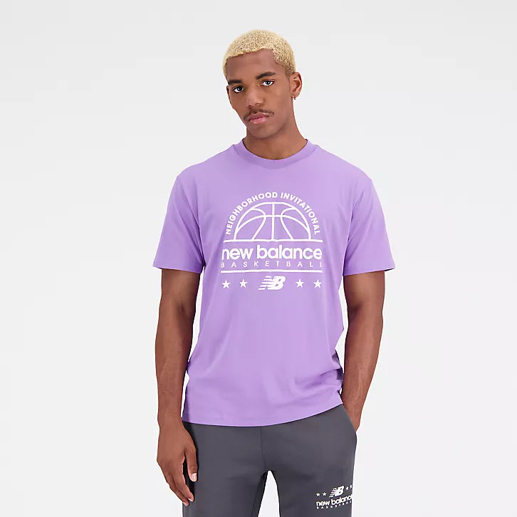 NEW BALANCE Hoops Neighborhood Invitational Basketball Short Sleeve T-Shirt In Twilight