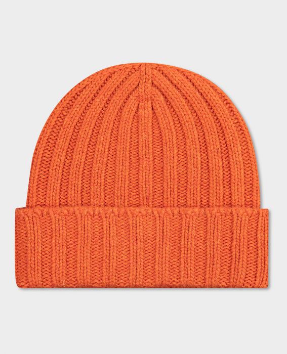PAUL & SHARK Ribbed Eco-Wool Beanie Orange