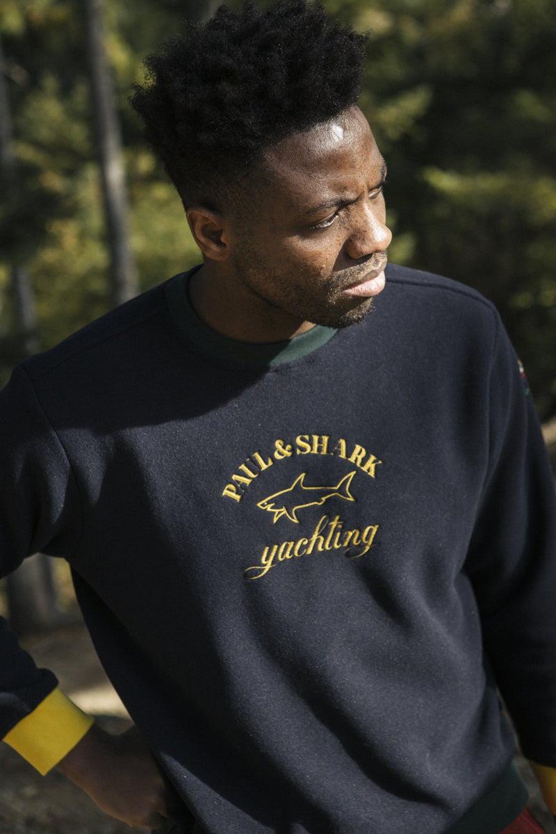 PAUL & SHARK x FRESH Crewneck Fleece Sweatshirt Navy