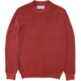 FRESH Crepe Cotton Crewneck Sweater In Cayenne Red