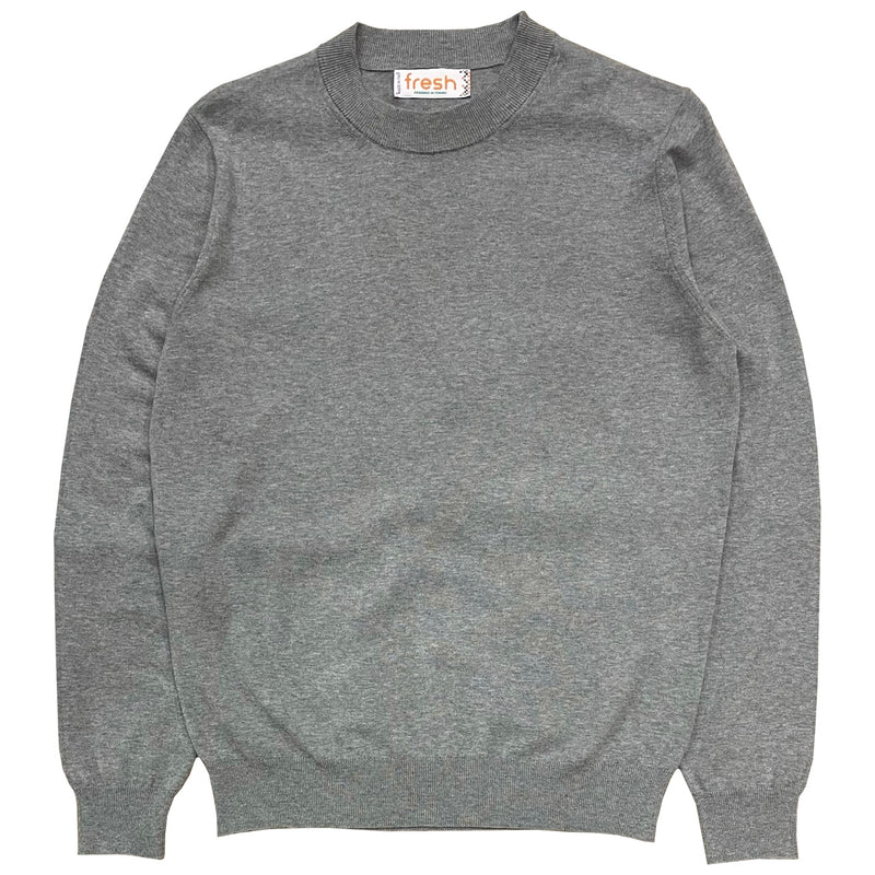FRESH Extra Fine Crepe Cotton Grey Sweater