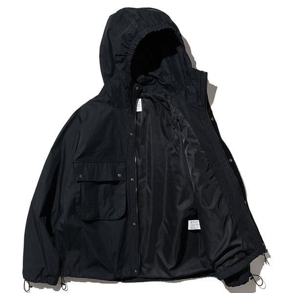UNIFORM BRIDGE Hooded Short Parka Black