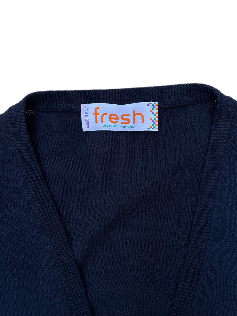 FRESH Extra Fine Cotton Vest Made In Italy Navy
