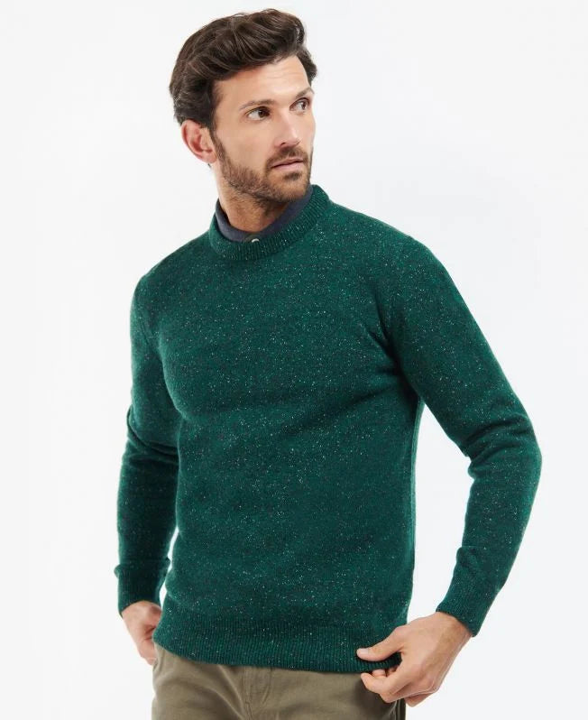 BARBOUR Tisbury Crew Neck Wool Sweater Green