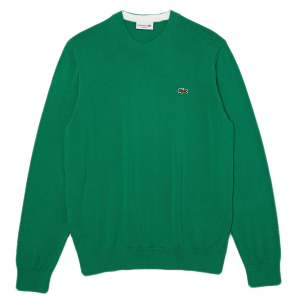 LACOSTE Organic Cotton Crew Neck Sweater Green