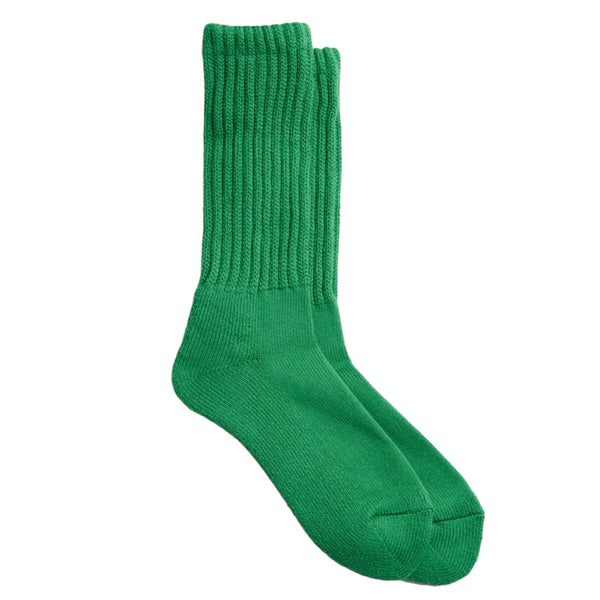 ROTOTO Loose Pile Crew Socks Green