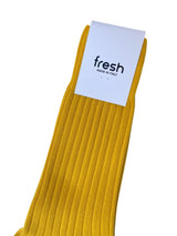 FRESH Cotton Mid-Calf Lenght Socks In Yellow