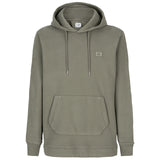 C.P. COMPANY Brushed Cotton Fleece Hoodie in Stone Grey