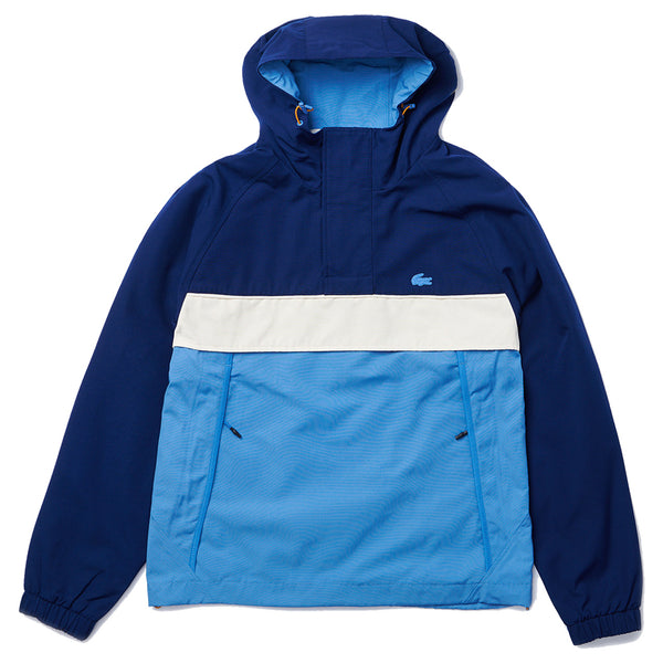 LACOSTE Hooded Colourblock Smock Pullover Jacket