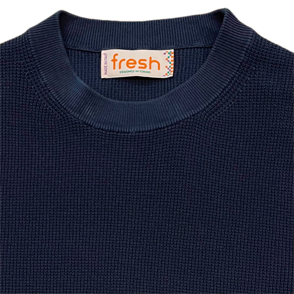 FRESH Crepe Cotton Navy Sweater