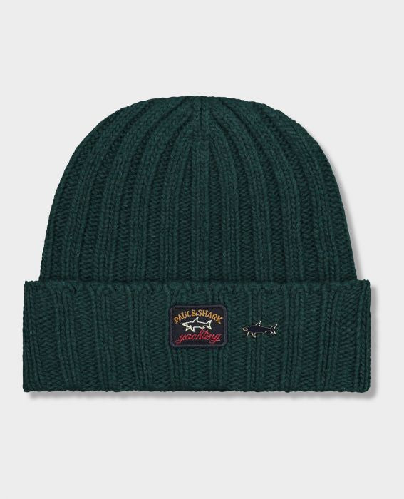 PAUL & SHARK Ribbed Eco-Wool Beanie Green
