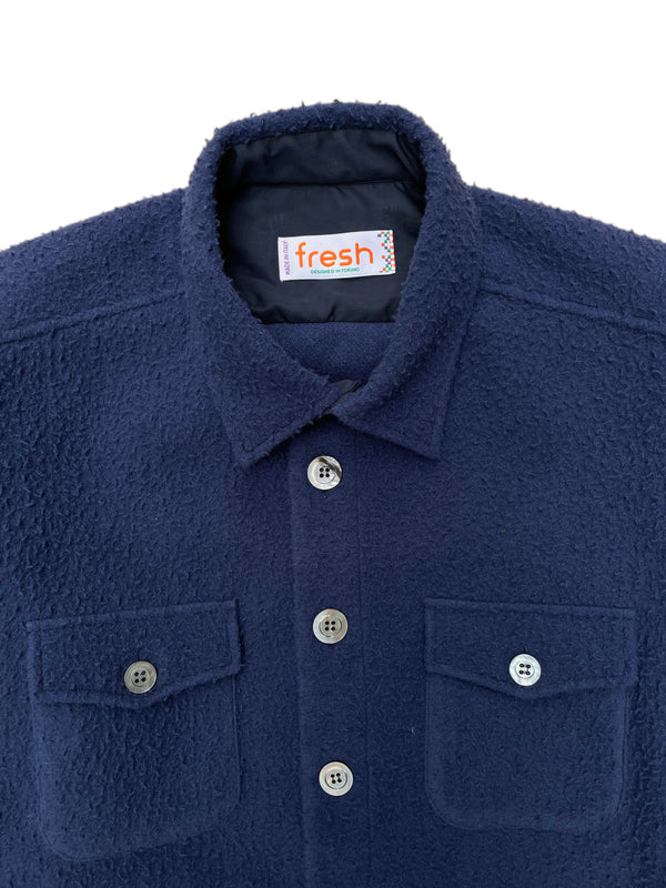 FRESH Casentino Wool Overshirt Navy