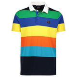 PAUL & SHARK Striped Organic Cotton Polo Navy