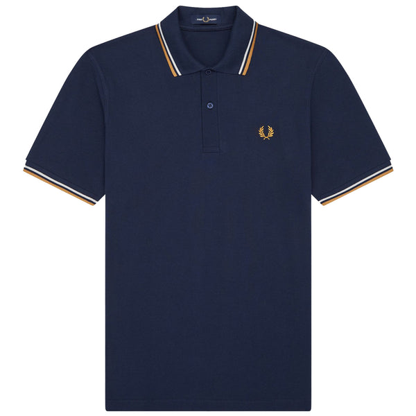 FRED PERRY Twin Tipped Polo Shirt M12 Deep Carbon