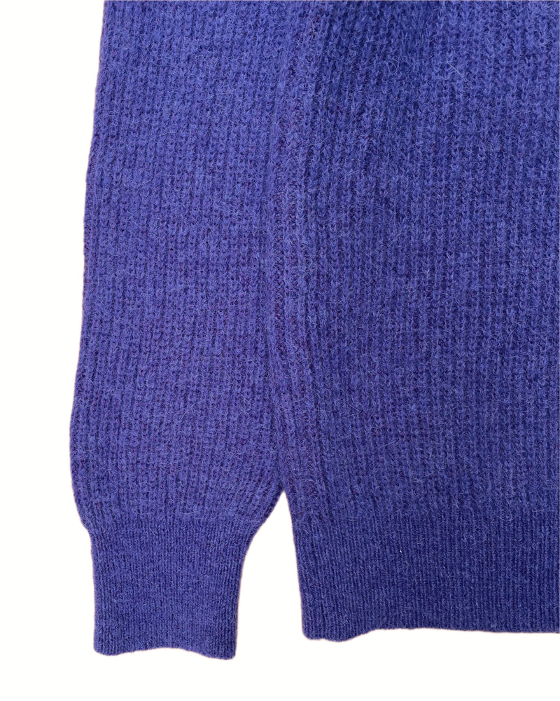 GALLIA Armstrong Merino Wool And Alpaca Rib Knit Jumper Purple