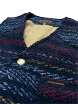 THE QUARTERMASTER Striped Wool Vest Blue