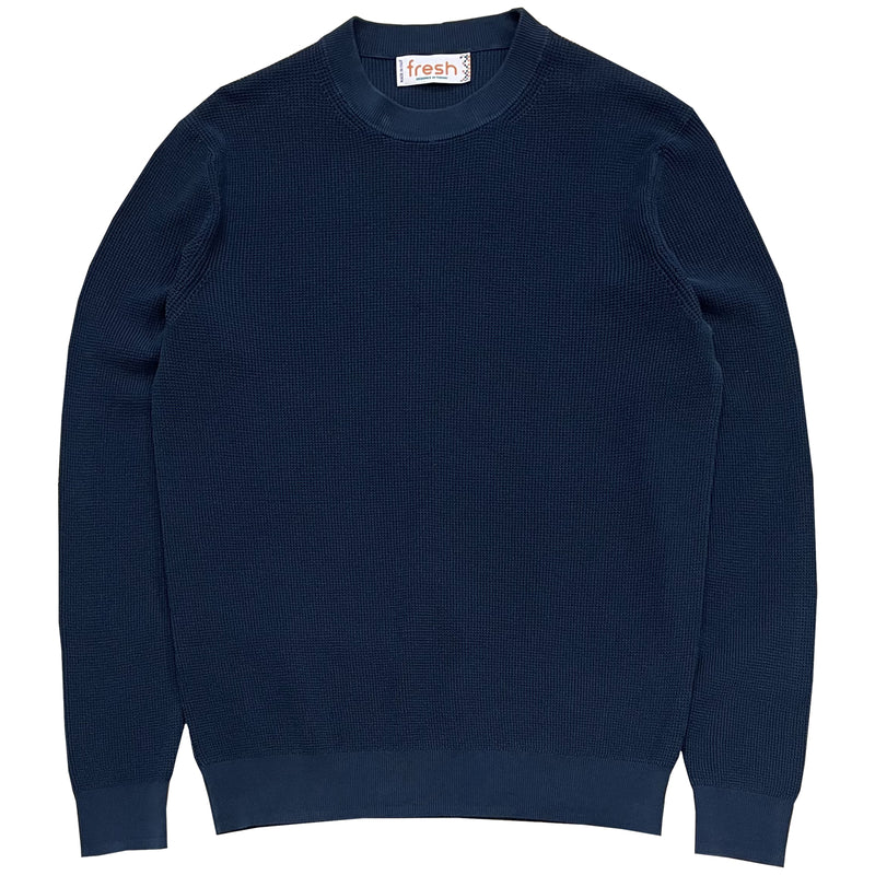 FRESH Crepe Cotton Navy Sweater