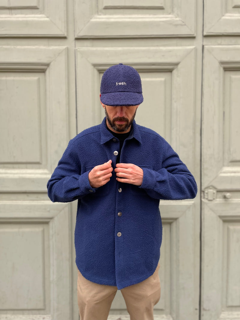 Fresh Casentino Wool Cricket Cap - Navy Blue