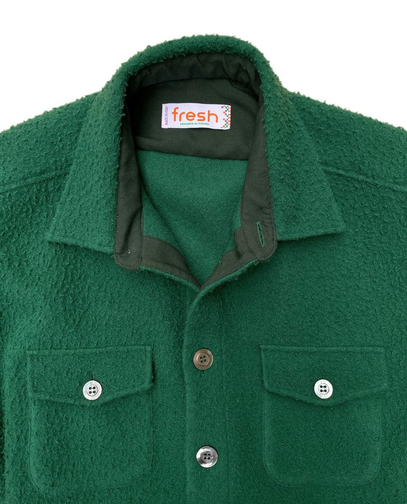 FRESH Casentino Wool Overshirt Green