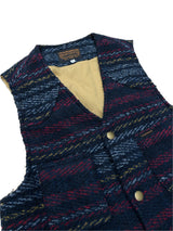 THE QUARTERMASTER Striped Wool Vest Blue