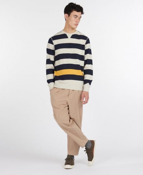 BARBOUR Earl Stripe Crew Navy White Label