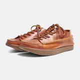YOGI Finn Leather Shoe On Negative Heel Apricot