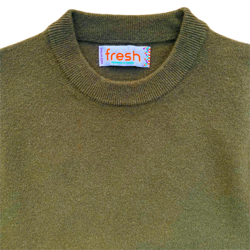 FRESH Crew Neck Wool Sweater Military Green
