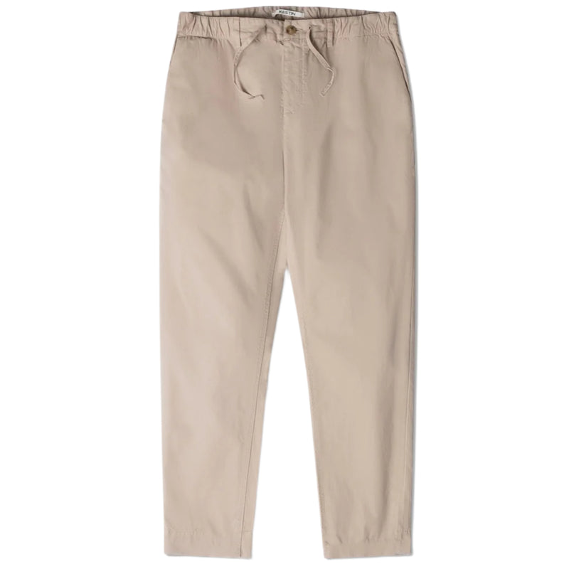 KESTIN Inverness Tapered Trouser in Stone Cotton Twill